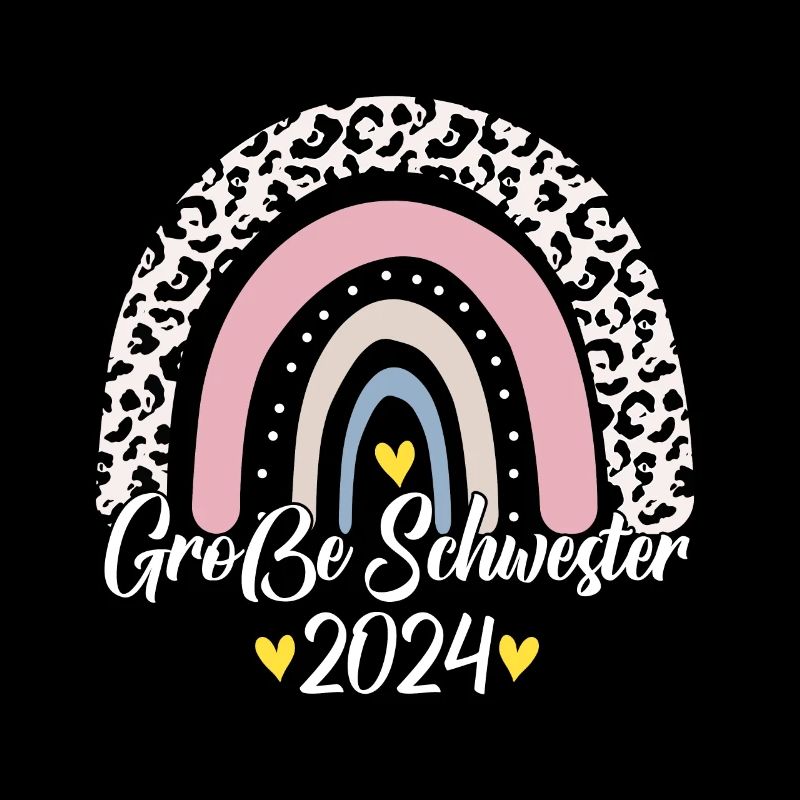 Große Schwester 2024 Boho Regenbogen Design