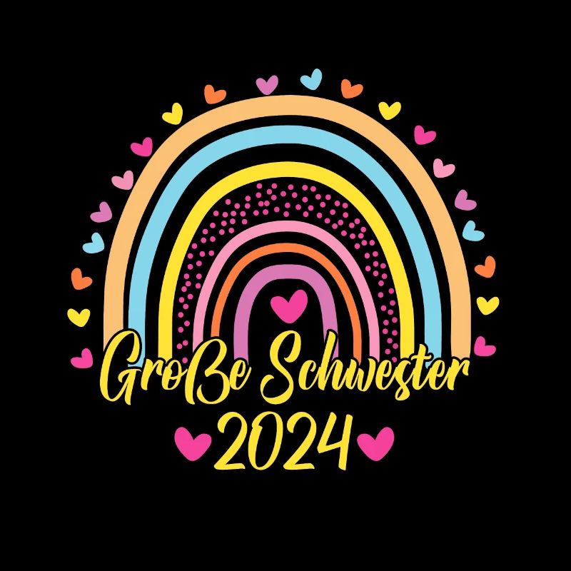 Große Schwester 2024 Boho Regenbogen Design