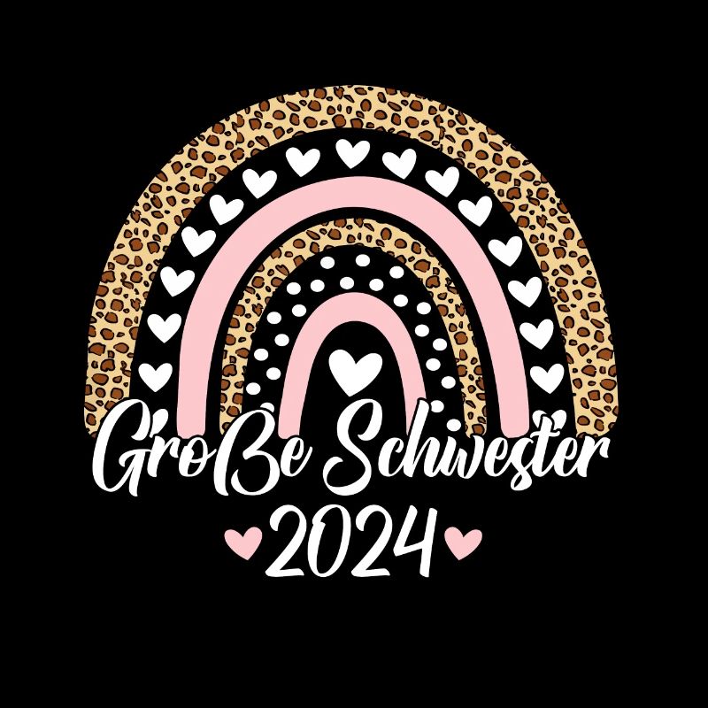 Große Schwester 2024 Boho Regenbogen Design