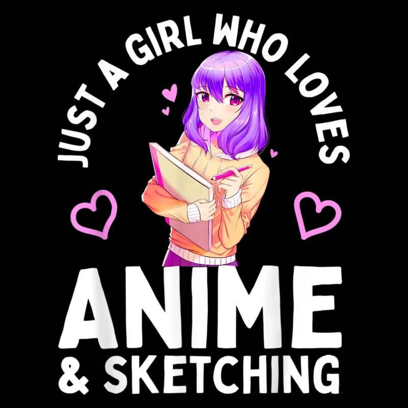 Anime und Skizzieren Nur ein Mädchen, das Anime liebt