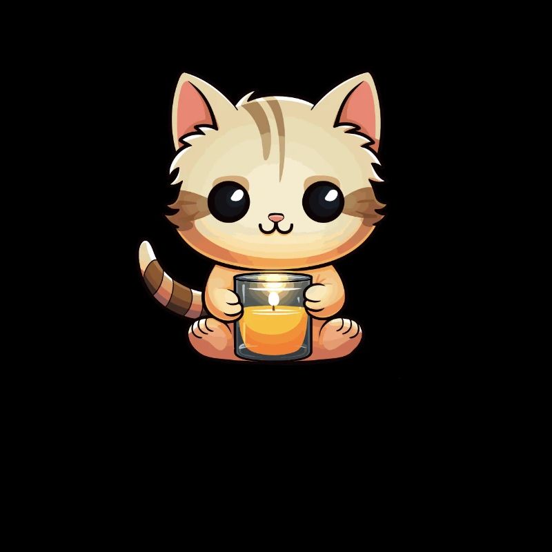 Chat mignon avec une bougie