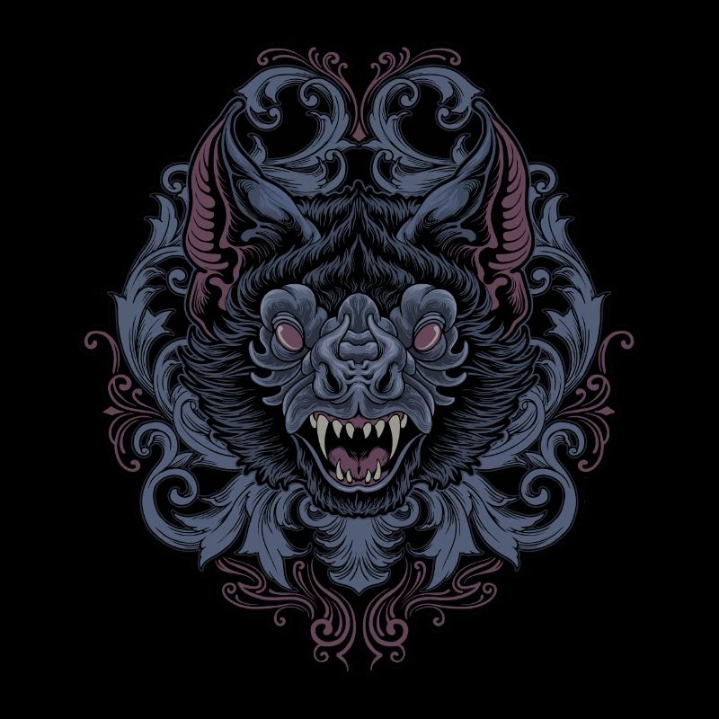 Fledermaus mit javanischem Ornament