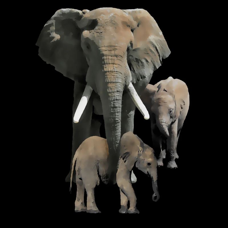 Maman éléphant avec des bébés comme dessin