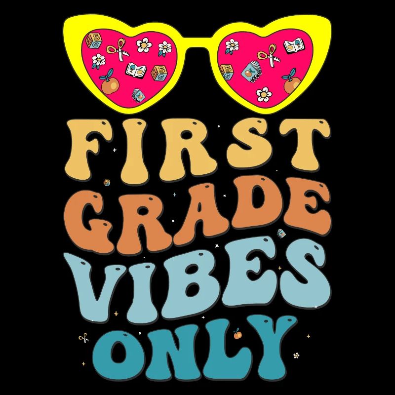 First Grade Vibes seulement pour les filles groovy sur le dos