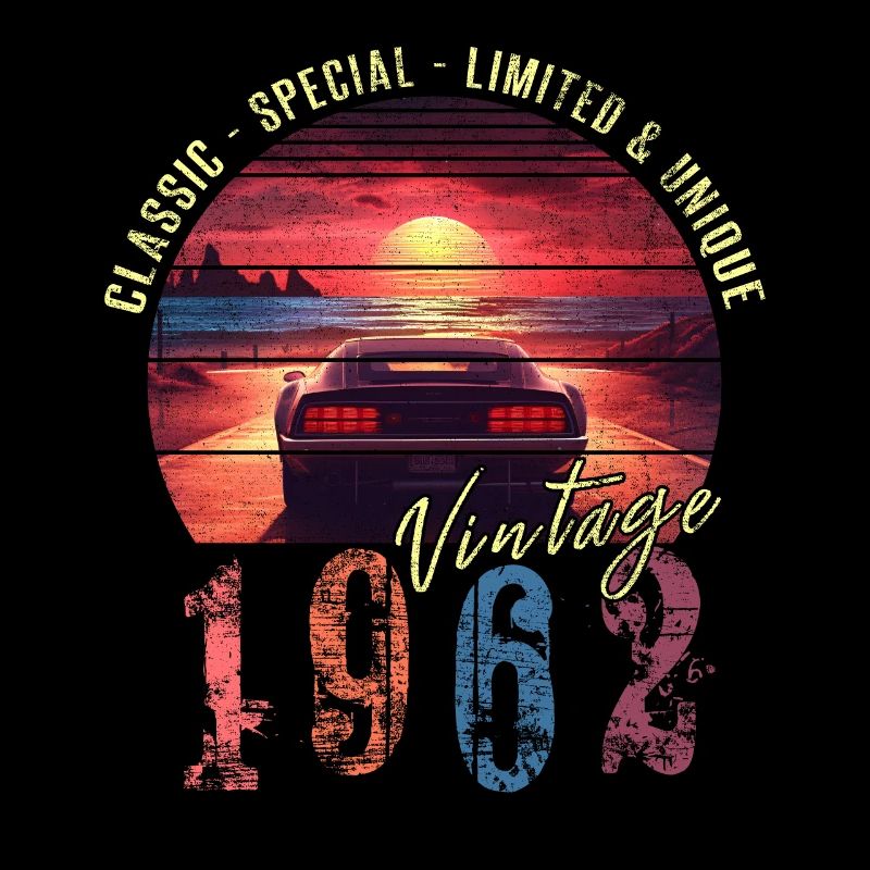 Millésime 1962 Anniversaire Synthwave Année de naissance 1962