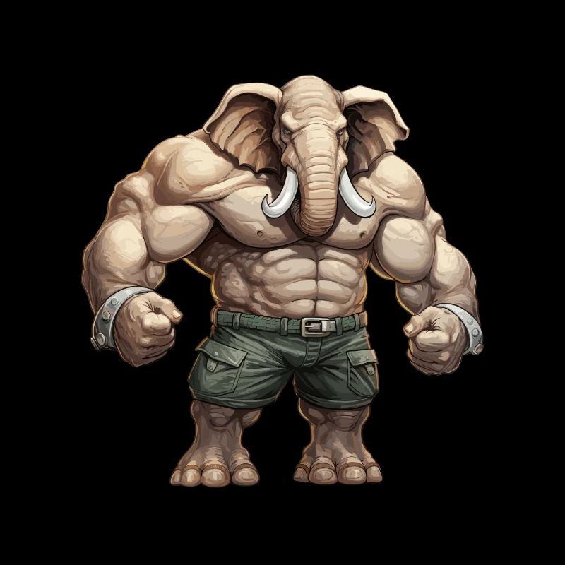 Bodybuilder Elefant