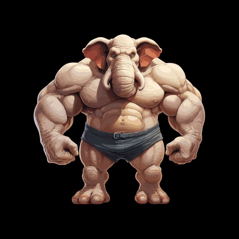Bodybuilder Elefant