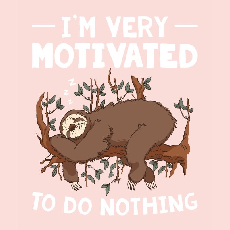 Funny Sloth Do Nothing Procrastination Sloth