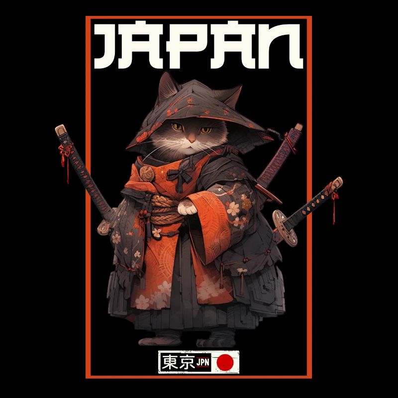 Asia Cat Japanese Samurai Samurai