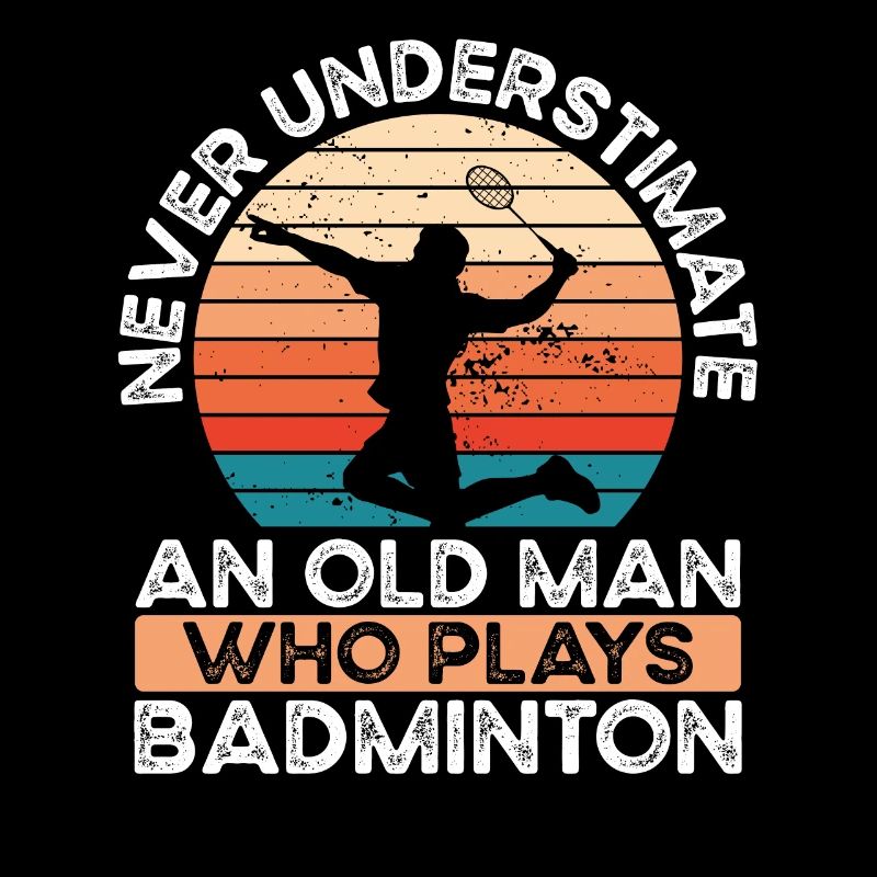Old man playing badminton