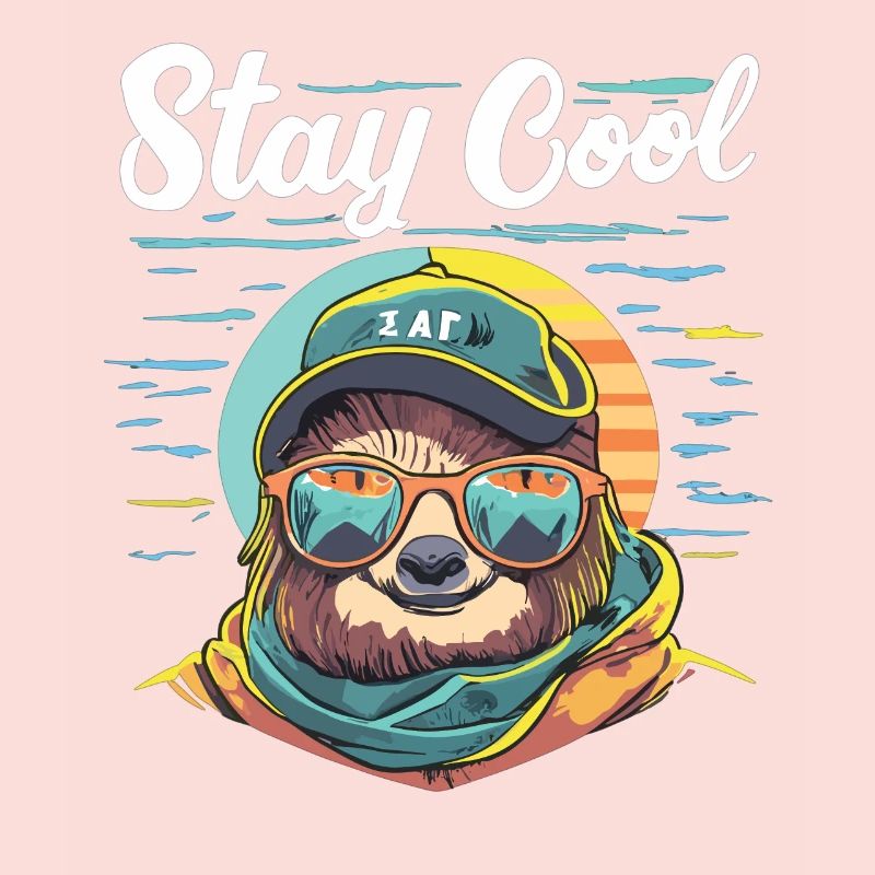 Relaxed sloth: STAY COOL