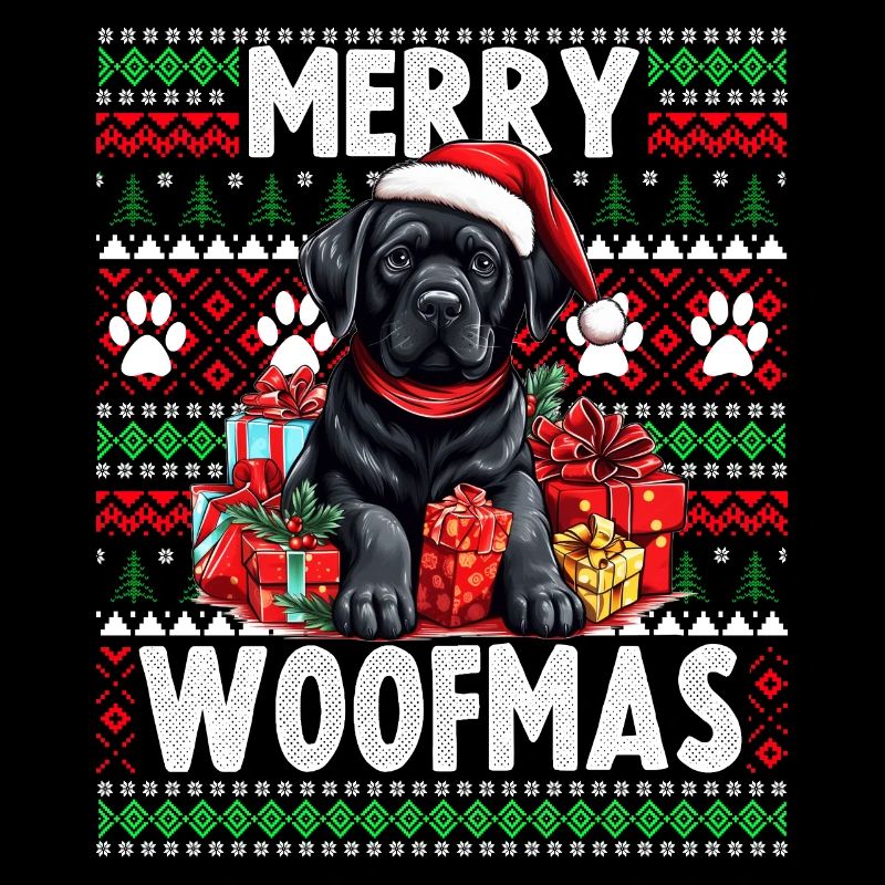 Drôle de conception de Noël de chien Labrador noir - Merry