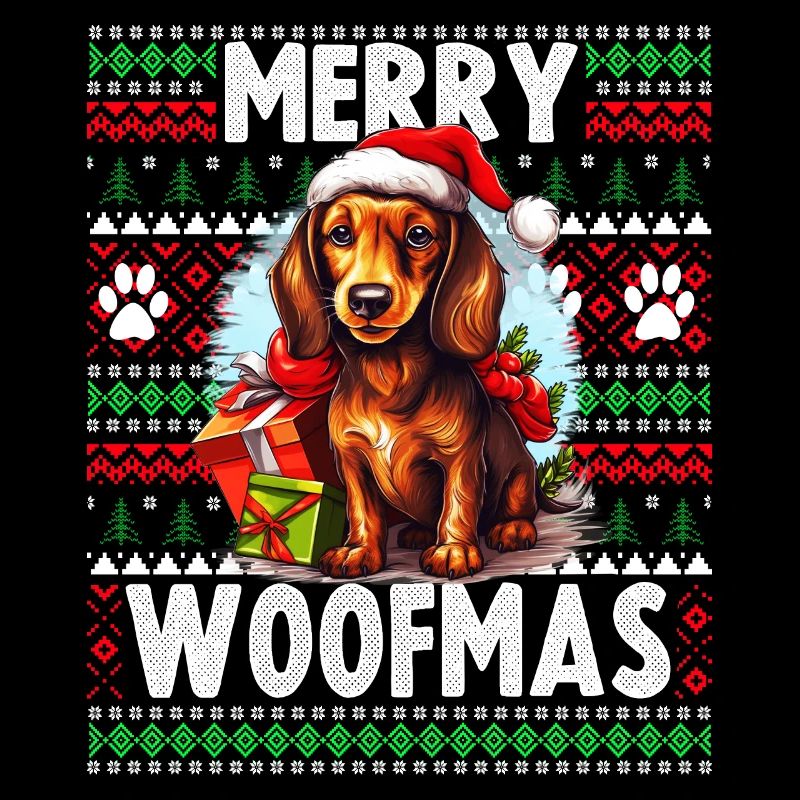 Pull de Noël moche Teckel Chien - Chien Noël