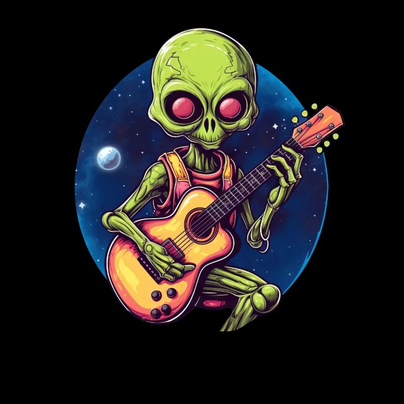 Green Alien Guitariste