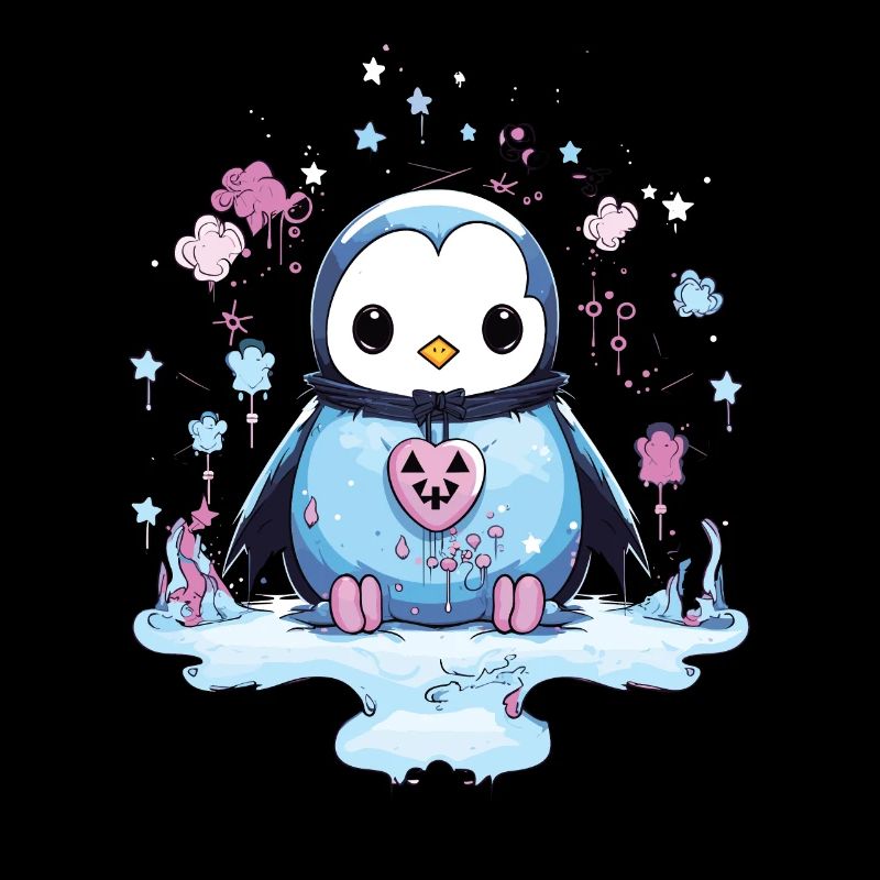 Pastel Goth Lover Soft Grunge Penguin Aesthetic