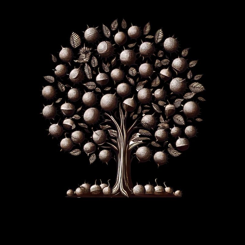 Splendeur de châtaignier d’automne : un arbre plein de
