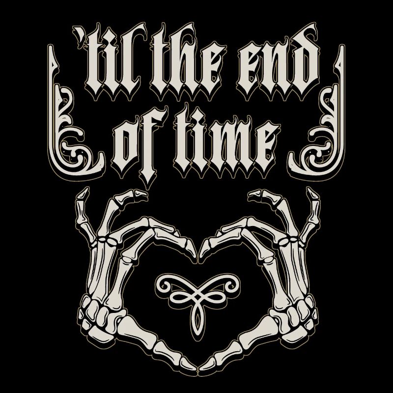 Gothic Liebe, Spruch mit Knochenhänden, Skelett