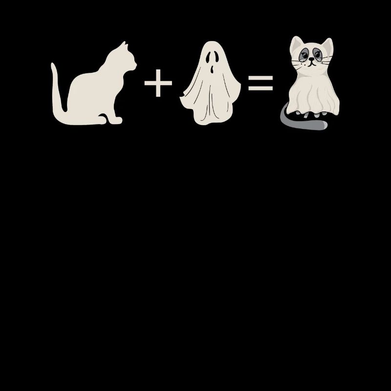 Funny Halloween Cat + Ghost = Ghost Cat
