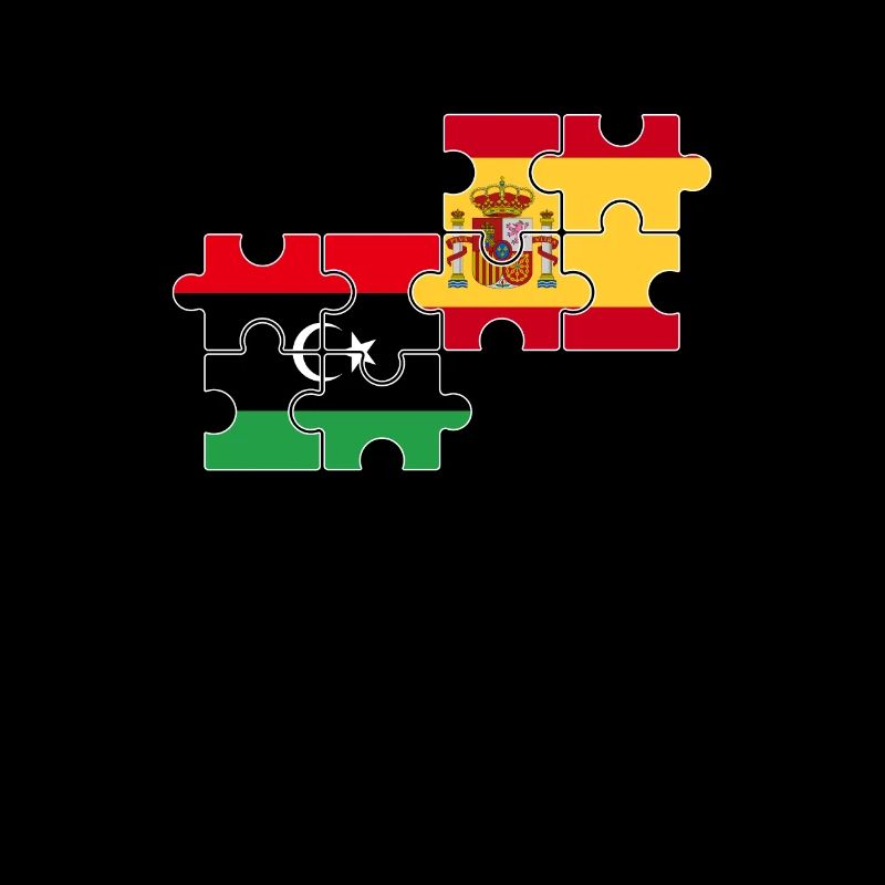 Libye Espagne Drapeau Espagnol Libyen