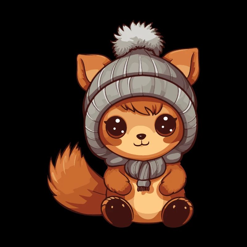 Squirrel Winter Comic Cute