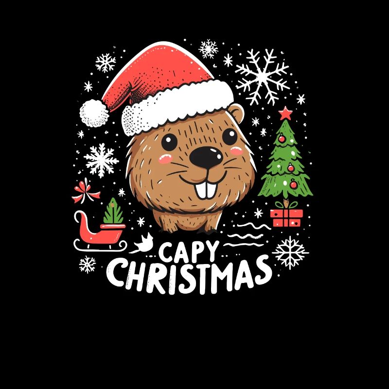 Capybara Weihnachtsbaum Weihnachtsmann