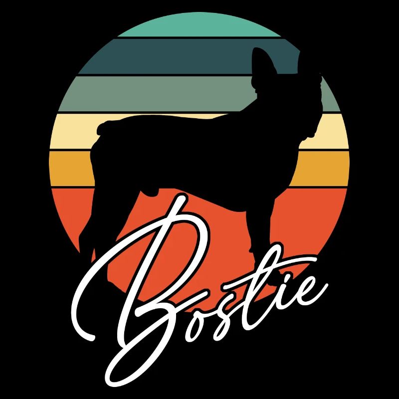 Bostie Boston Terrier Silhouette en roue chromatique