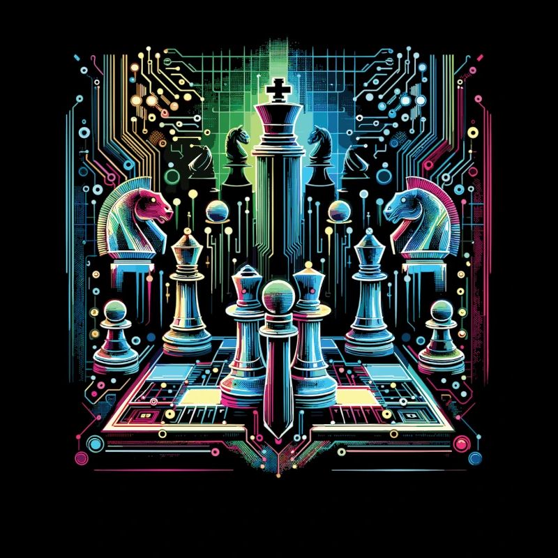 Glowing Neon Chess Design