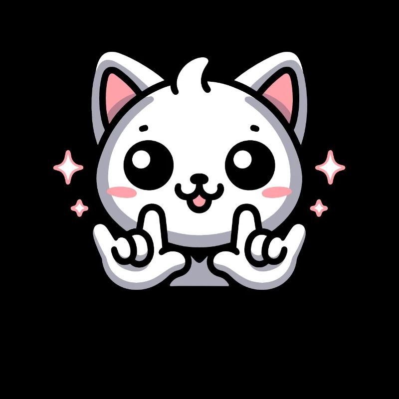ILY Cat ASL Geste de la main Perte auditive sourde