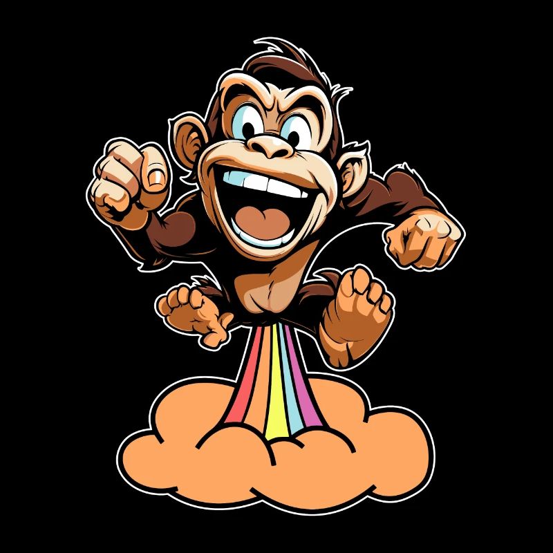 Monkey Funny Rainbow Fart