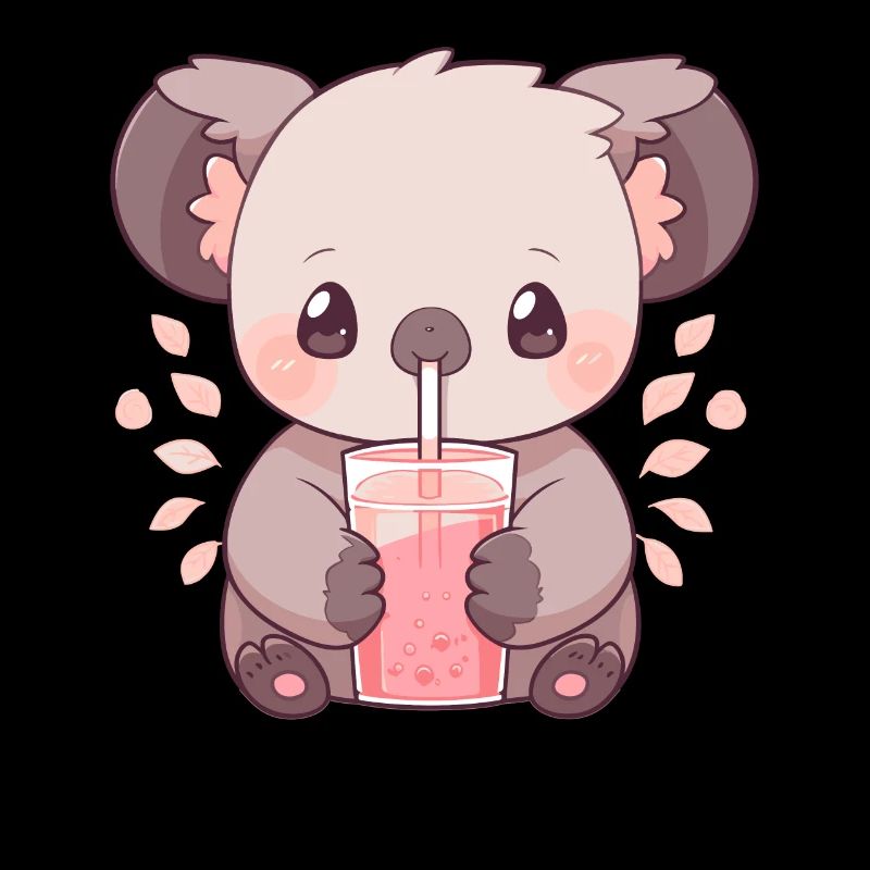 Kawaii Koala Boissons Boba Bubble Tea Chibi