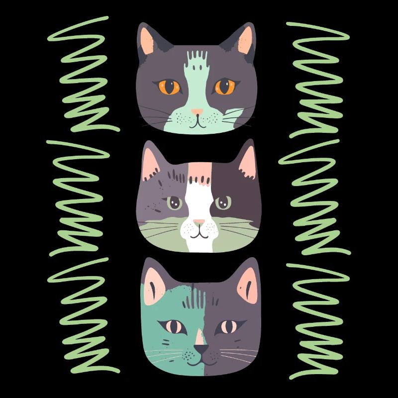 Tête De Chat, Trois Chats, Visages De Chat