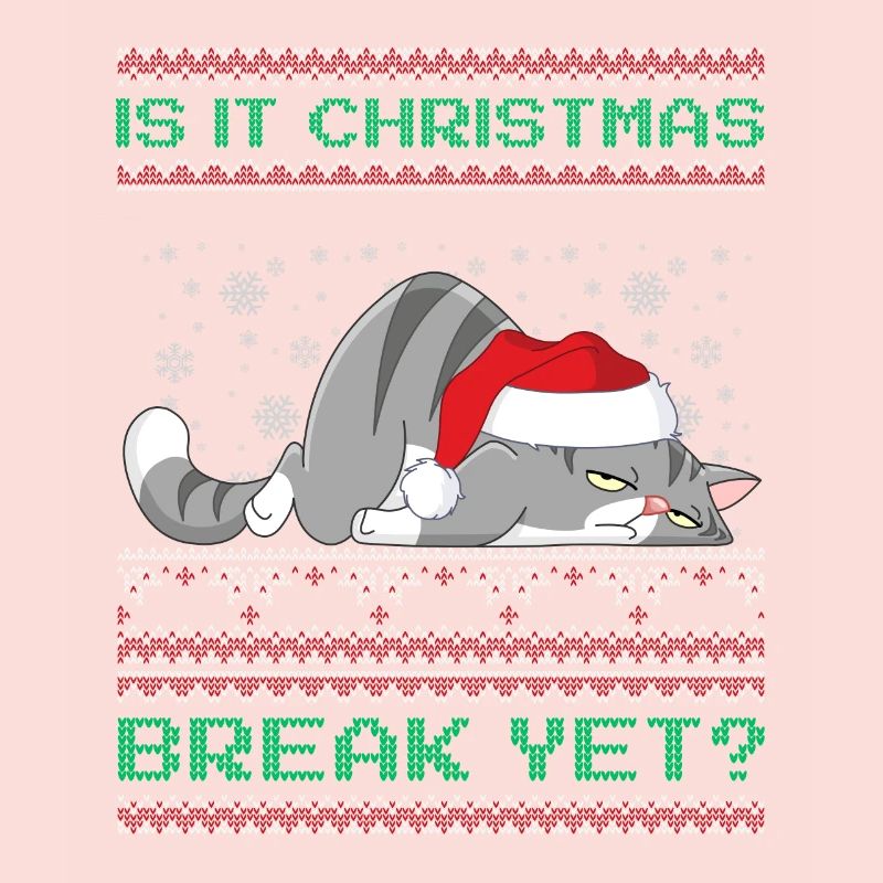 C'est déjà les vacances de Noël ? Chat fatigué pour professeur
