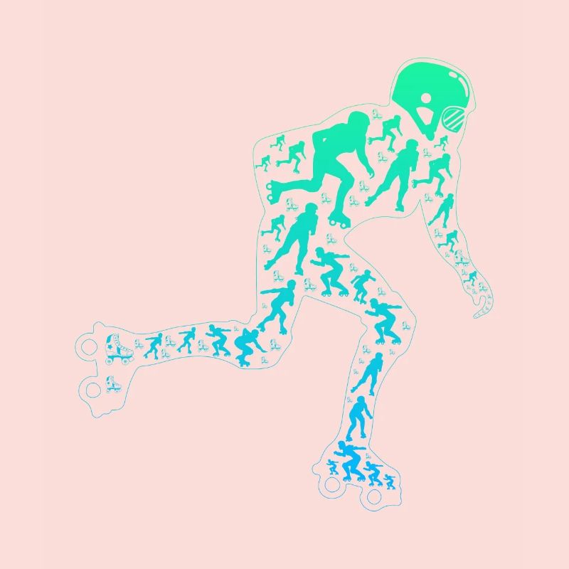 Roller Skating Silhouette Roller Skater
