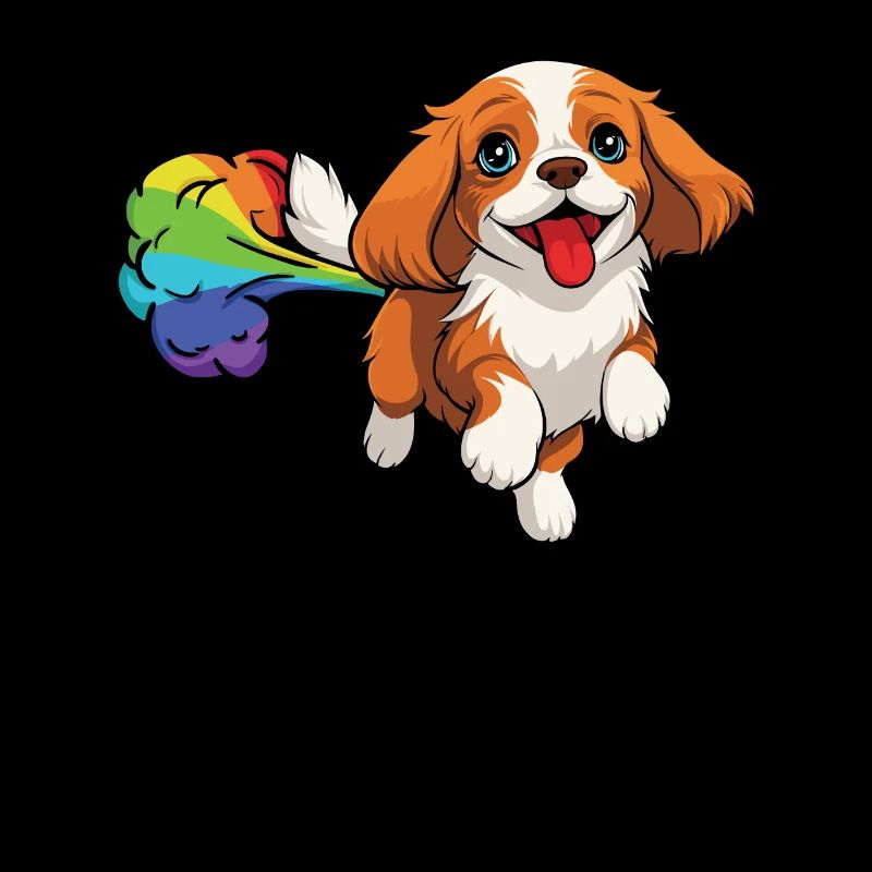 King Charles Cavalier Witzig Regenbogenfurz
