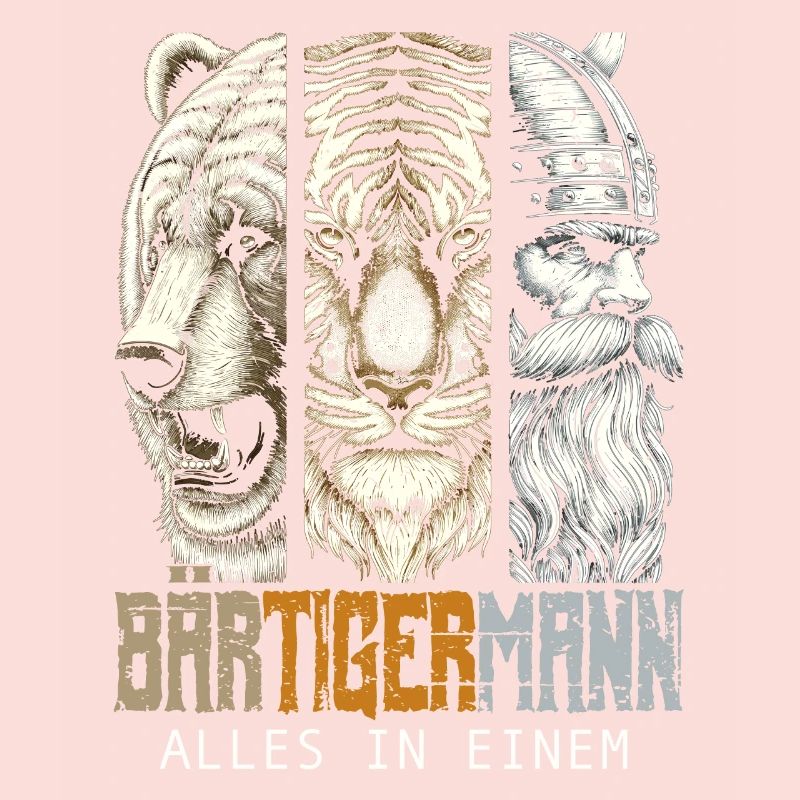 Bärtigermann Bär Tiger Mann Geschenk Bart