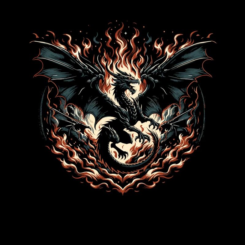 Dragon de feu de la tempête noire