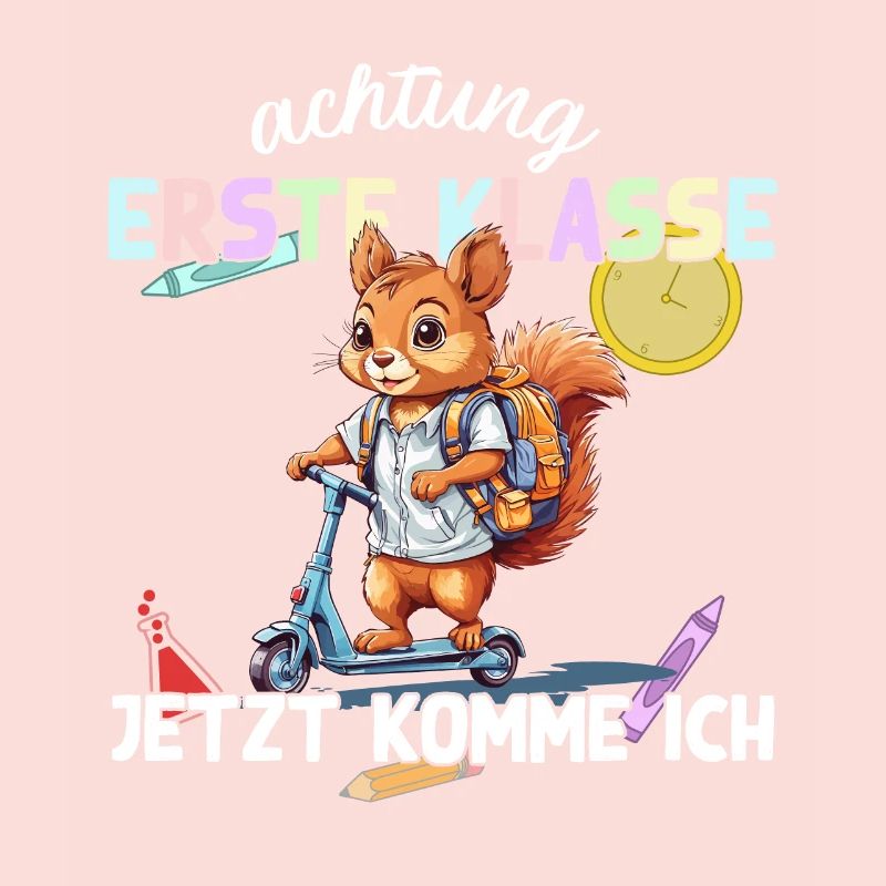 Eichhörnchen Schulstart Erste Klasse Roller