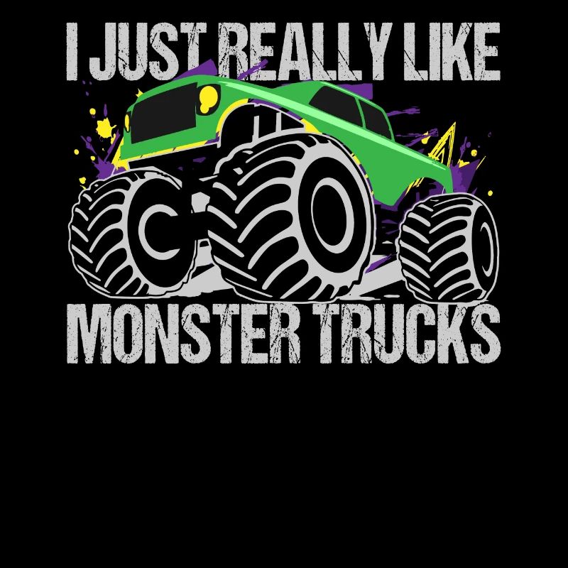Confrontation de monster trucks vert-violet