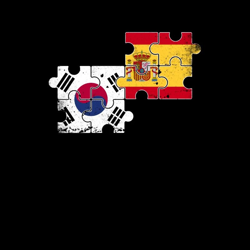 Corée du Sud Espagne Vintage drapeau sud-coréen