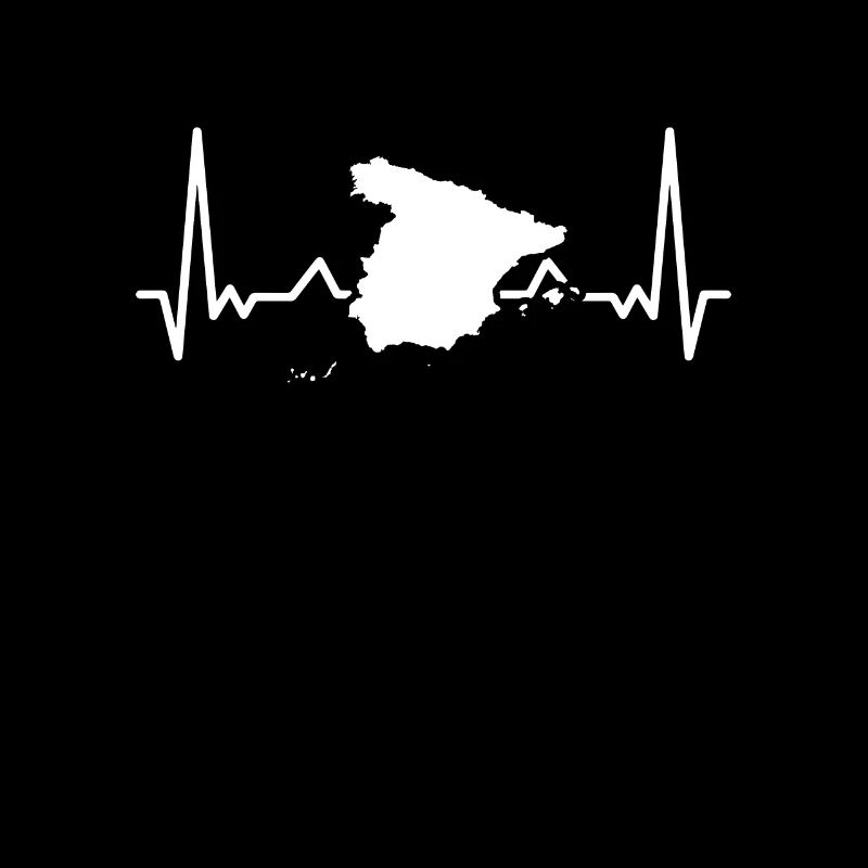Spain Map Heartbeat Spanish Spaniards