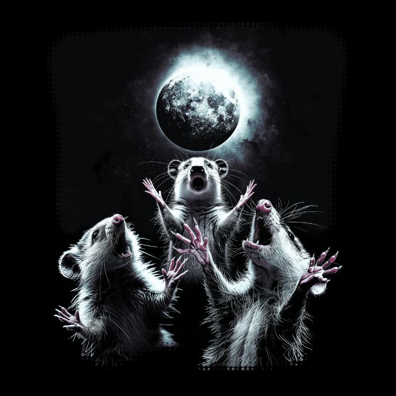 3 Opossum Moon Funny Meme Possum Gift