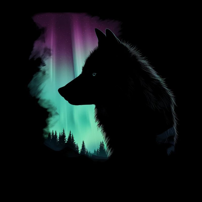 Wolf Aurora Northern Lights Gift