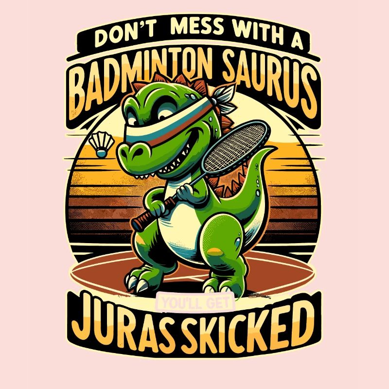 Lustiger Badminton Saurus – Kinder, Jugendliche