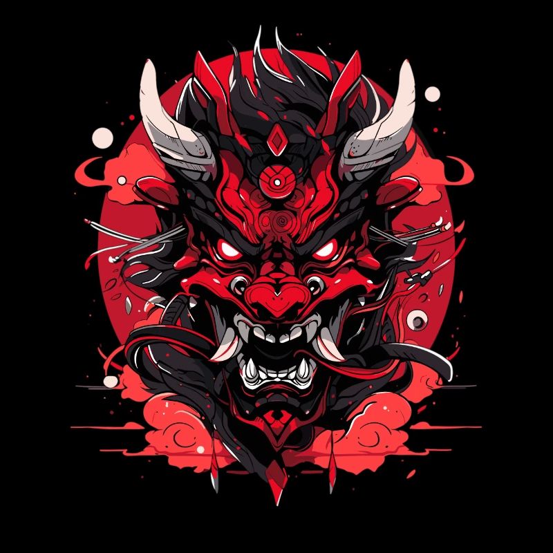 Japanese Hannya Demon Samurai Warrior Oni Mask