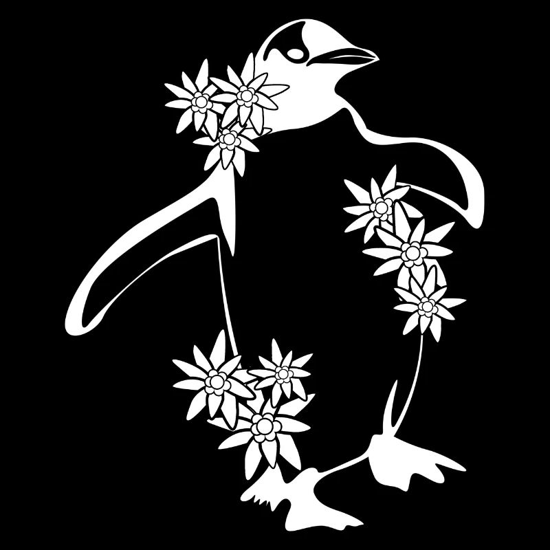Pingouin avec des fleurs pingouins