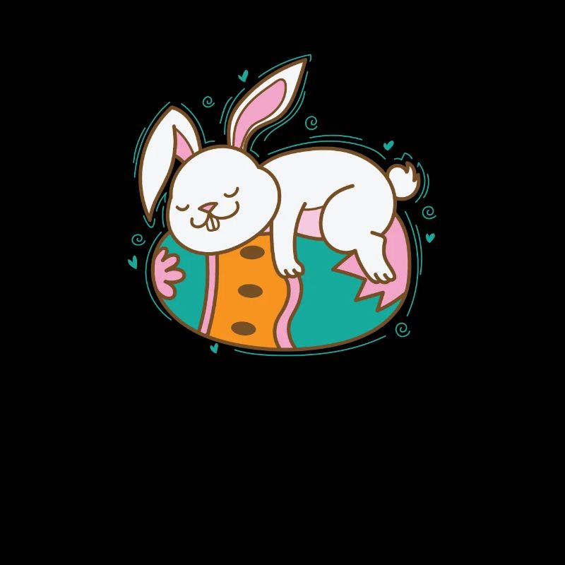 Lapin de Pâques sur l’œuf de Pâques printemps