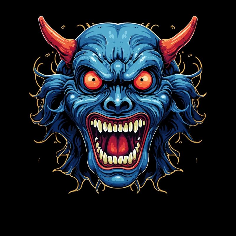 Japanese Hannya Demon Samurai Warrior Oni Mask