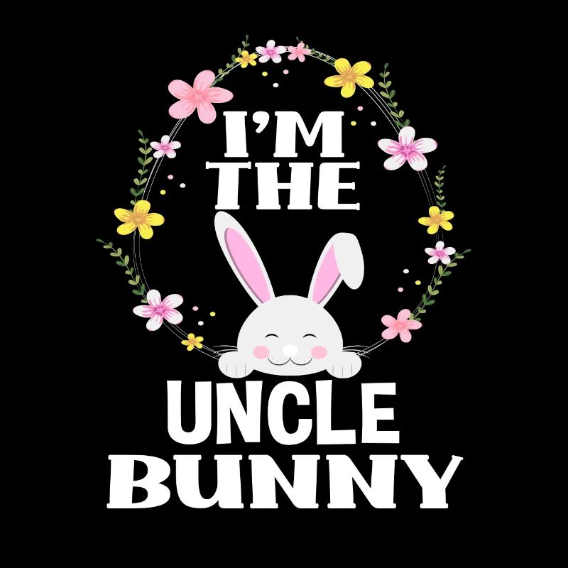 I'm Uncle Easter Bunny Floral Wreath Easter