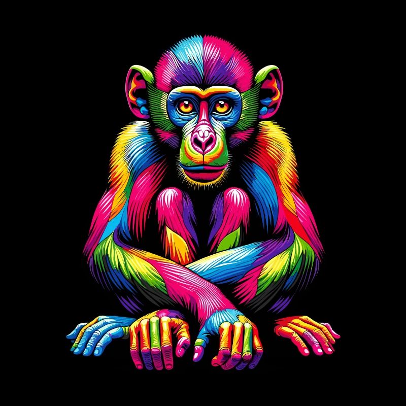 Coloré Pop Art singe amant singe chimpanzé