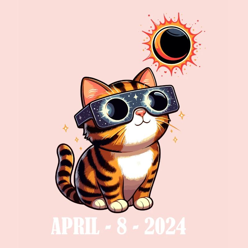 Solar Eclipse Cat April America Moon Funny